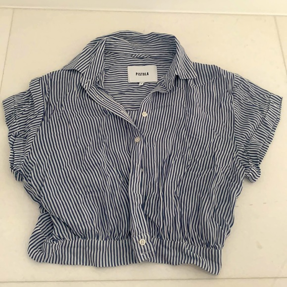 PISTOLA STRIPED BUTTON UP TOP - Picture 1 of 2